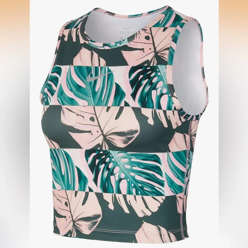 Nike Fast Runway Tank and Leggings Matching Set with Monstera Leaf Print